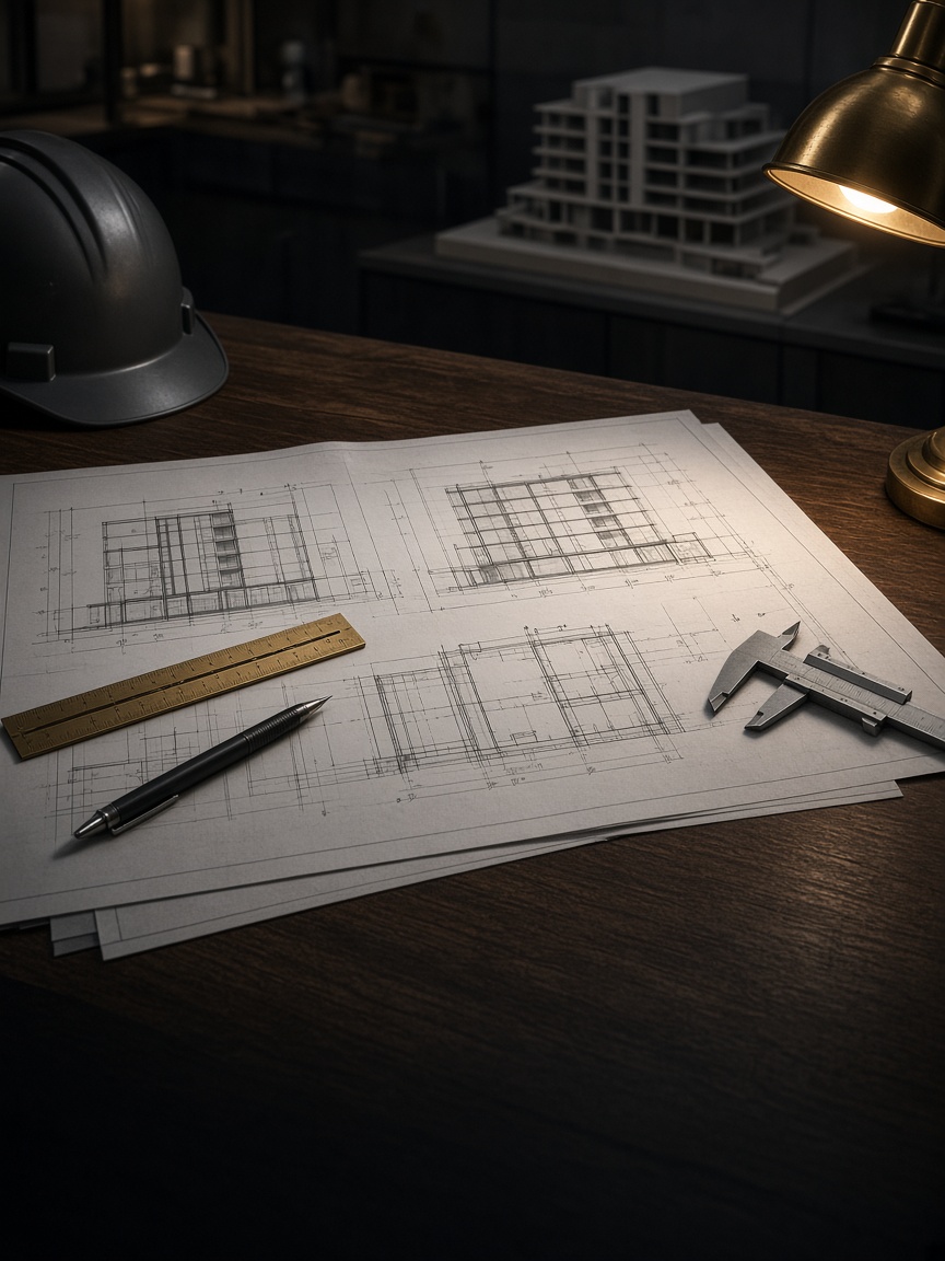 Engineering work for a building.
